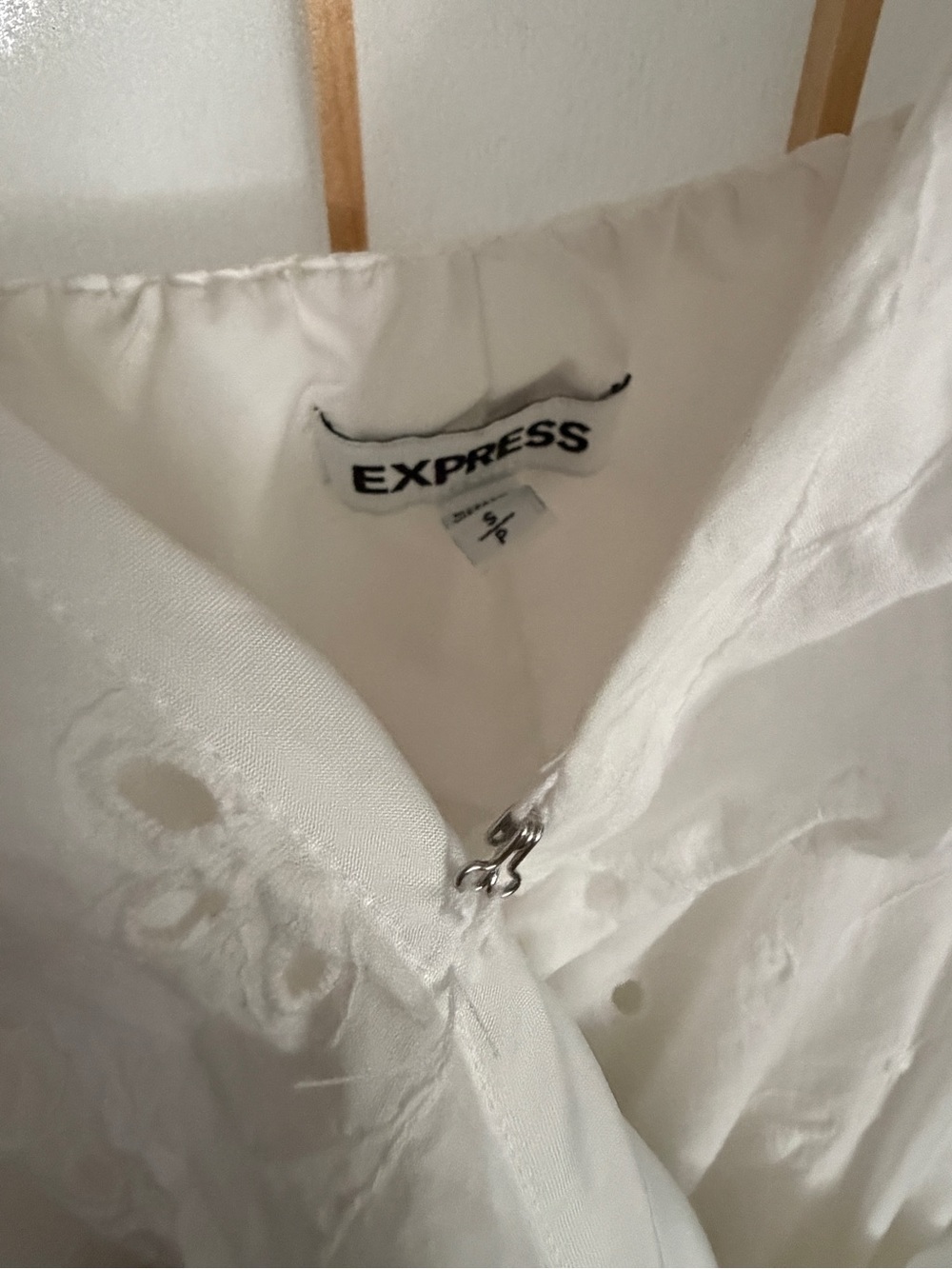 Express White Embroidered Ruffled Sundress - Picture 6 of 7